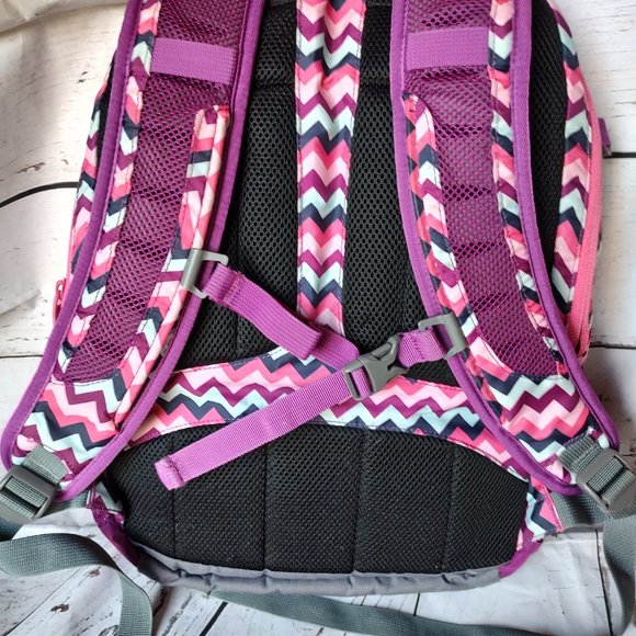 Land's End chevron pink purple kids backpack - Picture 4 of 8
